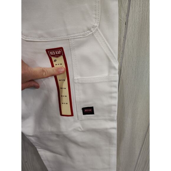 Red Kap Men's Painter Dungaree Carpenter Paints White 34 X 32 - Picture 6 of 11